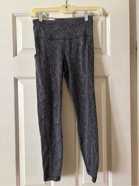 Athleta Black Gray Speckle Leggings